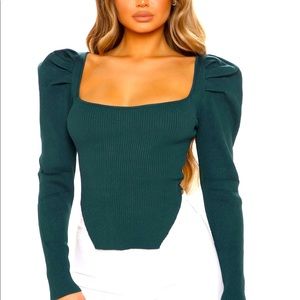 Emerald Green Sweetheart sweater sz Medium